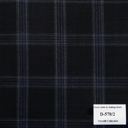 D-578/2 Vercelli V8 - Vải 95% Wool - Đen Caro